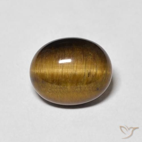 3.79ct Natürlicher Mittel braun Tigerauge, Oval, Lichtundurchlässig