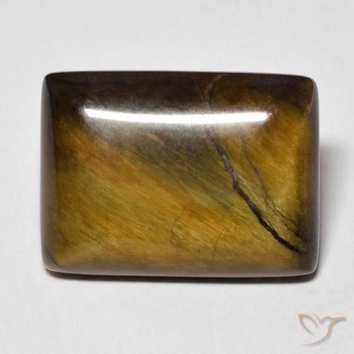 12.60ct Natürlicher gelblich-braun Tigerauge, Baguette, Lichtundurchlässig
