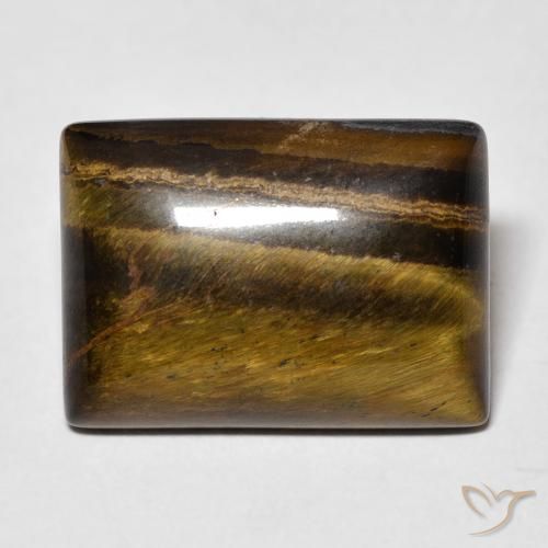 12.30ct Natürlicher Warmes Braun Tigerauge, Baguette, Lichtundurchlässig