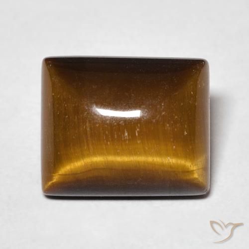 6.47ct Natürlicher gold-braun Tigerauge, Baguette, Lichtundurchlässig