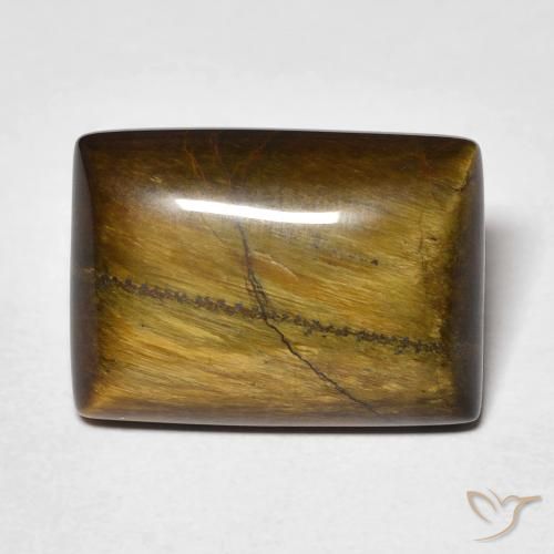 12.80ct Natürlicher Warmes Braun Tigerauge, Baguette, Lichtundurchlässig
