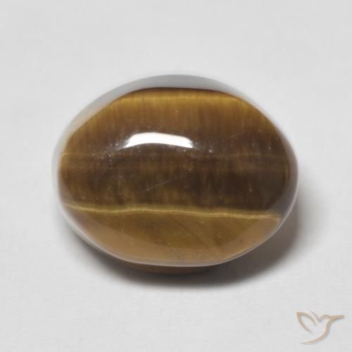 6.70ct Natürlicher Mittel braun Tigerauge, Oval, Lichtundurchlässig