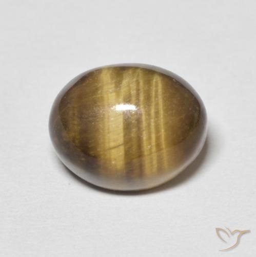 4.09ct Natürlicher Mittel braun Tigerauge, Oval, Lichtundurchlässig
