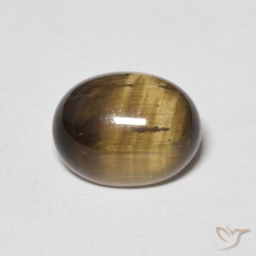 1.97ct Natürlicher gelblich-braun Tigerauge, Oval, Lichtundurchlässig