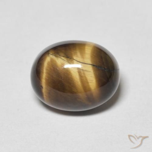 2.43ct Natürlicher gelblich-braun Tigerauge, Oval, Lichtundurchlässig