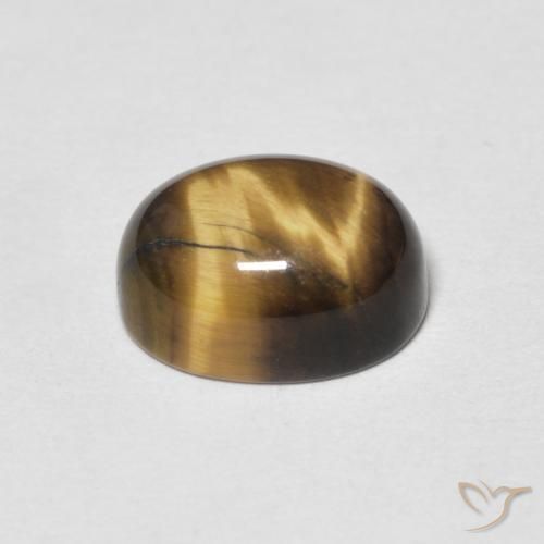 9,17 ctw natürlicher gelblich-braun Tigerauge, Oval, Lichtundurchlässig