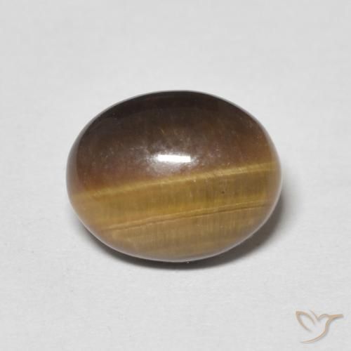 3.02ct Natürlicher gelblich-braun Tigerauge, Oval, Lichtundurchlässig