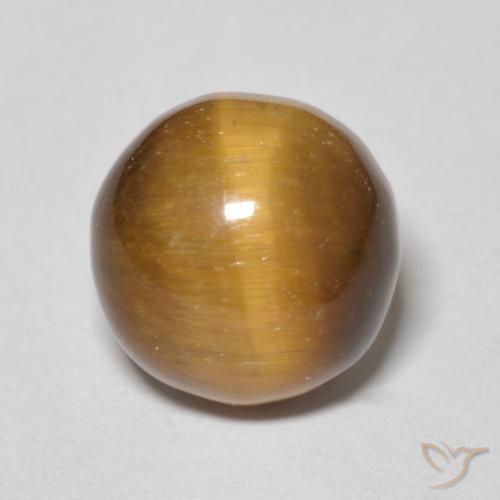 4.29ct Natürlicher Warmes Braun Tigerauge, Runden, Lichtundurchlässig