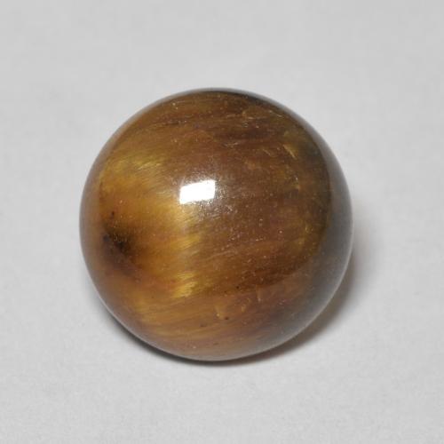 3.57ct Natürlicher Mittel braun Tigerauge, Runden, Lichtundurchlässig
