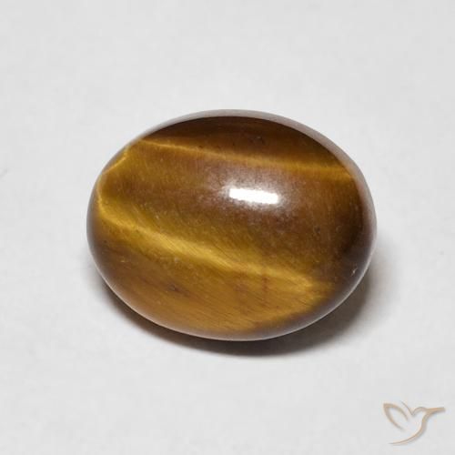 3.09ct Natürlicher Mittel braun Tigerauge, Oval, Lichtundurchlässig
