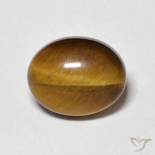 3.05ct Natürlicher gold-braun Tigerauge, Oval, Lichtundurchlässig