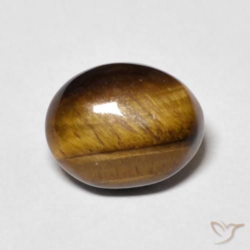 3.44ct Natürlicher Lebkuchen braun Tigerauge, Oval, Lichtundurchlässig