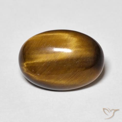 4.47ct Natürlicher Warmes Braun Tigerauge, Oval, Lichtundurchlässig
