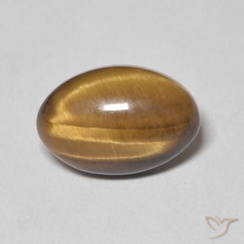 3.71ct Natürlicher Warmes Braun Tigerauge, Oval, Lichtundurchlässig