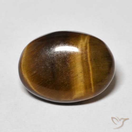 8.66ct Natürlicher Warmes Braun Tigerauge, Oval, Lichtundurchlässig