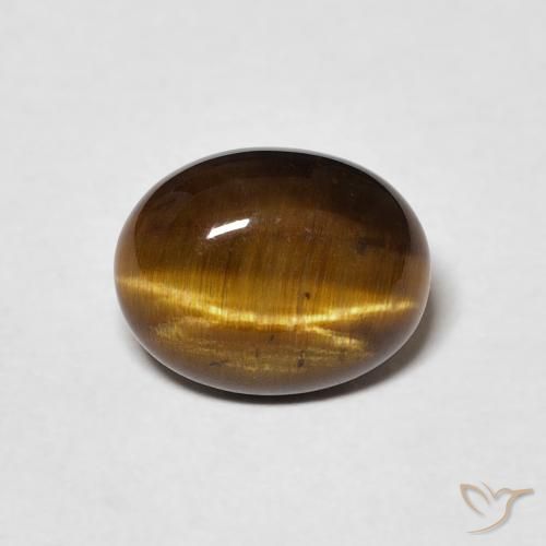 1.68ct Natürlicher Warmes Braun Tigerauge, Oval, Lichtundurchlässig