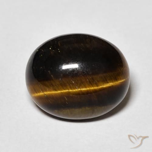 4.79ct Natürlicher Medium Dark-Brown Tigerauge, Oval, Lichtundurchlässig