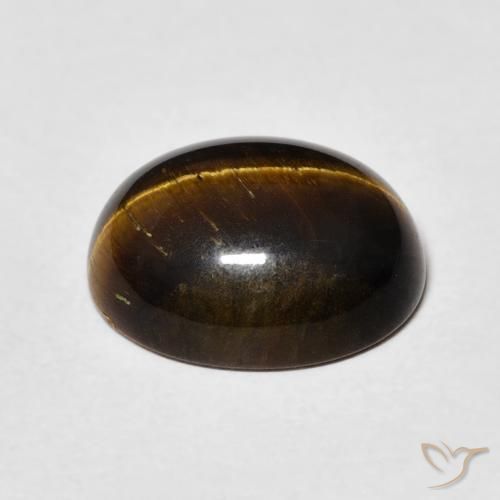 9,17 ctw natürlicher Medium Dark-Brown Tigerauge, Oval, Lichtundurchlässig