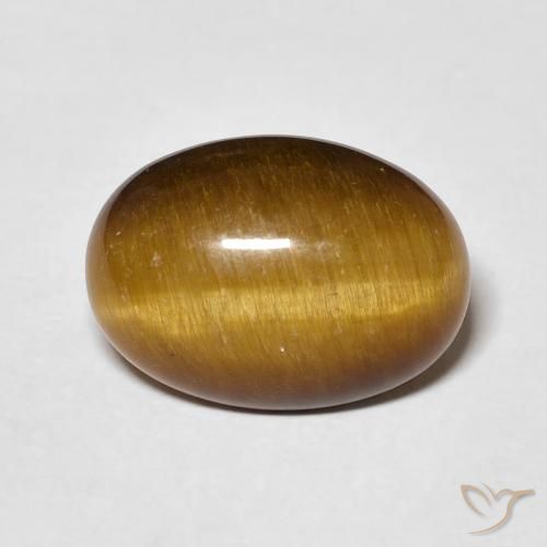 4.52ct Natürlicher gelblich-braun Tigerauge, Oval, Lichtundurchlässig