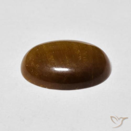 9,17 ctw natürlicher gelblich-braun Tigerauge, Oval, Lichtundurchlässig