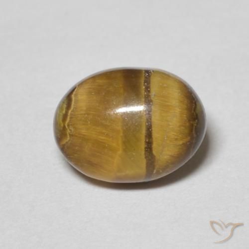 1.60ct Natürlicher Warmes Braun Tigerauge, Oval, Lichtundurchlässig