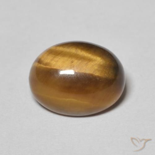 3.12ct Natürlicher Warmes Braun Tigerauge, Oval, Lichtundurchlässig