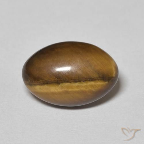 3.78ct Natürlicher gelblich-braun Tigerauge, Oval, Lichtundurchlässig
