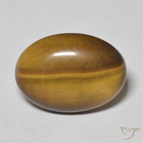 9.64ct Natürlicher Warmes Braun Tigerauge, Oval, Lichtundurchlässig