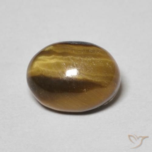 1.68ct Natürlicher Medium Light-Brown Tigerauge, Oval, Lichtundurchlässig