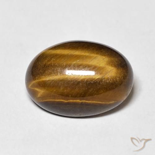 6.35ct Natürlicher Mittel braun Tigerauge, Oval, Lichtundurchlässig