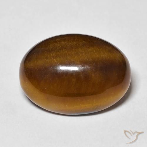 11.06ct Natürlicher Warmes Braun Tigerauge, Oval, Lichtundurchlässig