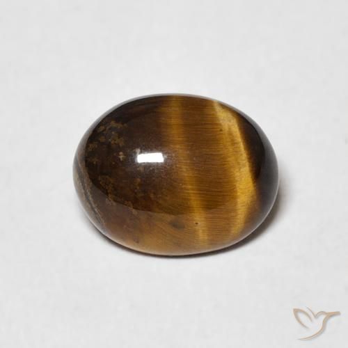 1.71ct Natürlicher gelblich-braun Tigerauge, Oval, Lichtundurchlässig
