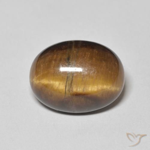 10.44ct Natürlicher Mittel braun Tigerauge, Oval, Lichtundurchlässig