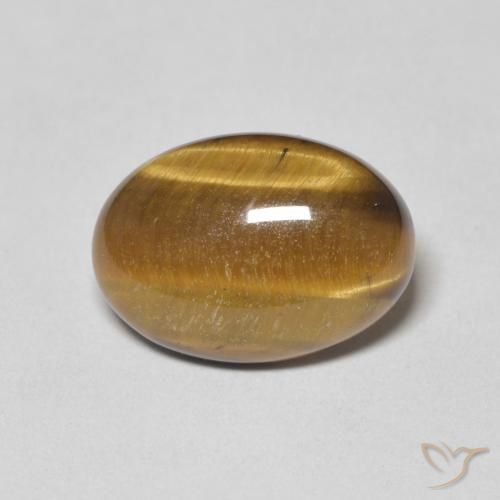 5.46ct Natürlicher gelblich-braun Tigerauge, Oval, Lichtundurchlässig