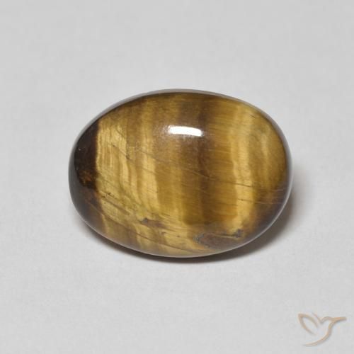 8.10ct Natürlicher gelblich-braun Tigerauge, Oval, Lichtundurchlässig