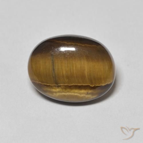 8.99ct Natürlicher Mittel braun Tigerauge, Oval, Lichtundurchlässig