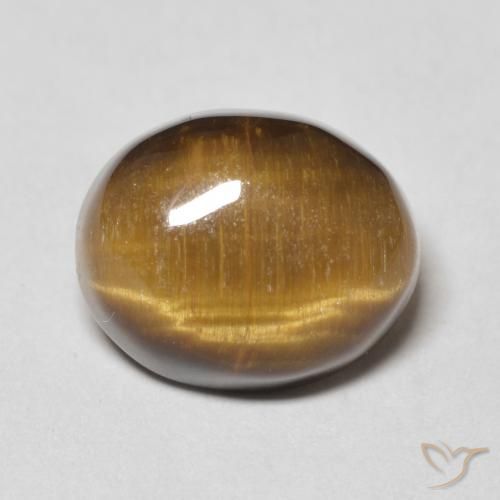 6.12ct Natürlicher Warmes Braun Tigerauge, Oval, Lichtundurchlässig