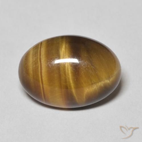 6.02ct Natürlicher gelblich-braun Tigerauge, Oval, Lichtundurchlässig
