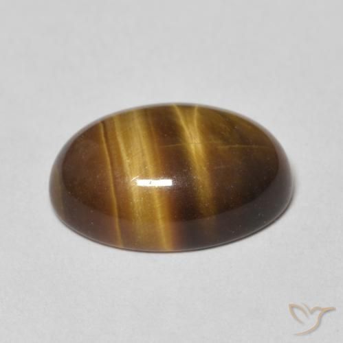 9,17 ctw natürlicher gelblich-braun Tigerauge, Oval, Lichtundurchlässig