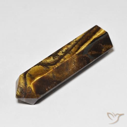 36.44ct Natürlicher gelblich-braun Tigerauge, Fantasie, Lichtundurchlässig
