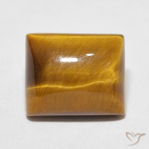 6.02ct Natürlicher gelblich-braun Tigerauge, Baguette, Lichtundurchlässig
