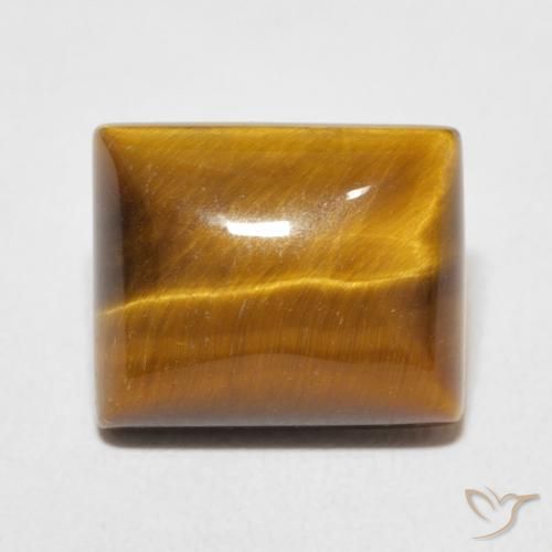 6.24ct Natürlicher gelblich-braun Tigerauge, Baguette, Lichtundurchlässig