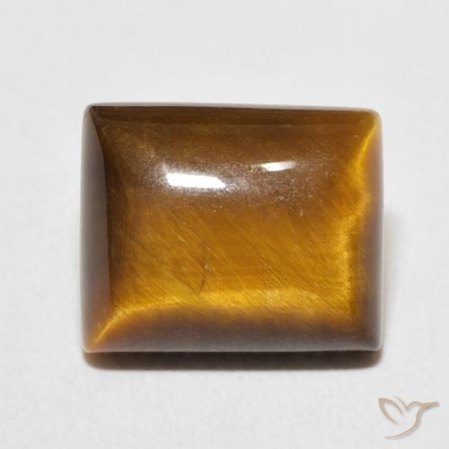 6.02ct Natürlicher Warmes Braun Tigerauge, Baguette, Lichtundurchlässig