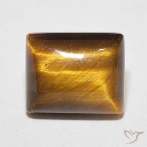 6.23ct Natürlicher gold-braun Tigerauge, Baguette, Lichtundurchlässig