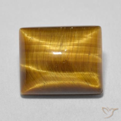 6.25ct Natürlicher Warmes Braun Tigerauge, Baguette, Lichtundurchlässig