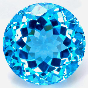 35,67 ctw natürlicher blauer Topas, Rundschliff, VVS