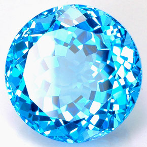 35,67 ctw natürlicher blauer Topas, Rundschliff, VVS