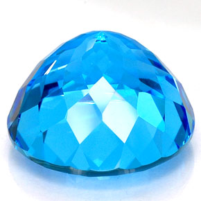 35,67 ctw natürlicher blauer Topas, Rundschliff, VVS