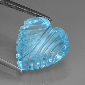 27,79 ctw natürlicher blauer Topas, Herzform, Transparent