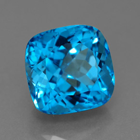 6,62 ctw natürlicher blauer Topas, Kissenschliff, VS